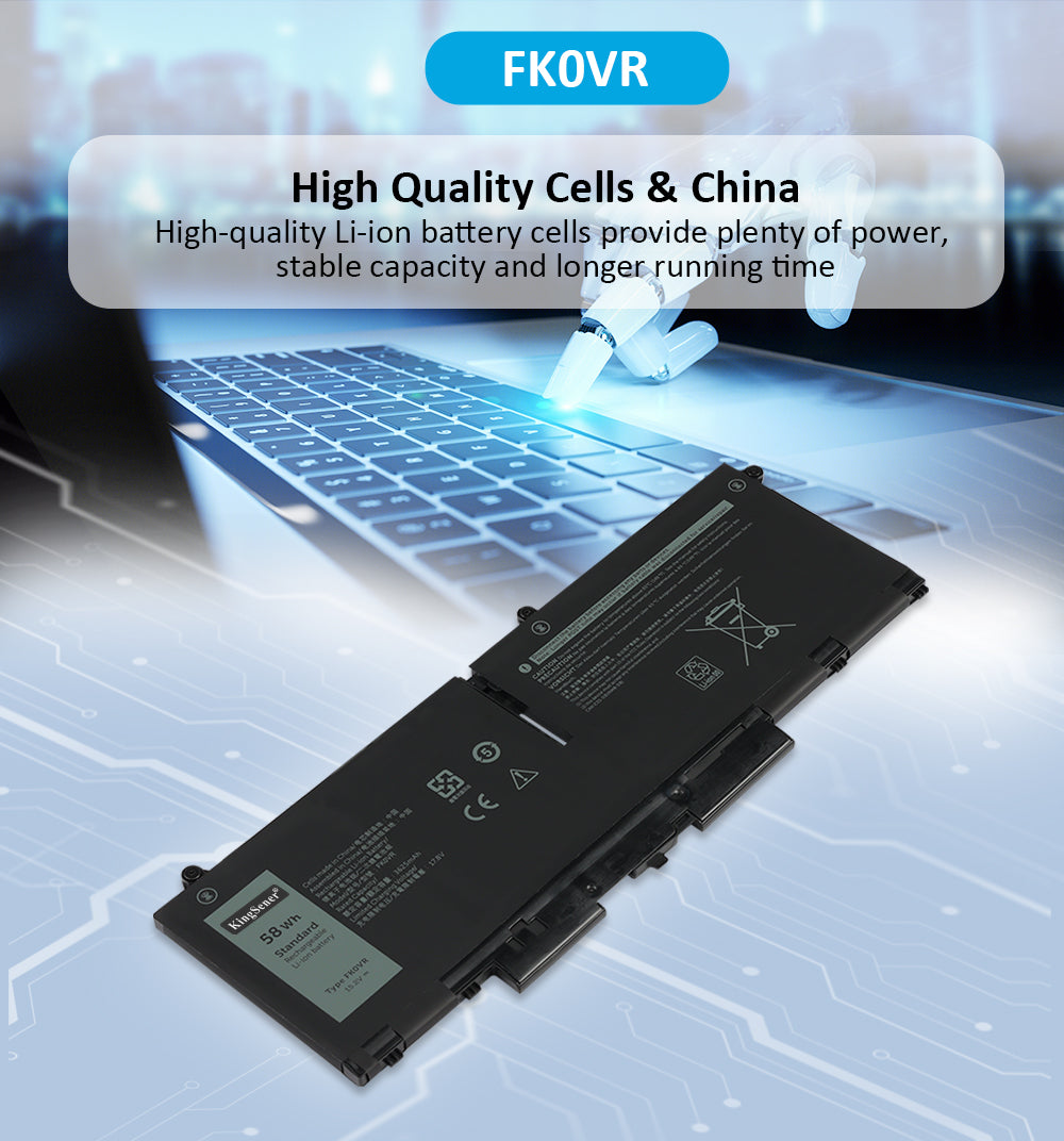FK0VR battery built with grade A quality Li-ion cells from certified Chinese manufacturer, reliable performance for business laptop use