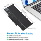 J60J5 battery perfect fit with dimensions 9.37in 3.78in 0.24in, safe Li-ion optimized capacity for Dell Latitude 5400 5500 Precision 3540 replacement