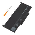 J60J5 7.6V 55Wh Dell laptop battery white background hero shot with 3.0 Phillips screwdriver, replacement for Dell Latitude 5400 5500 series notebook