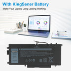 DELL XPS 15 laptop powered by KingSener K5XWW replacement battery 7.6V 60Wh for long-lasting working