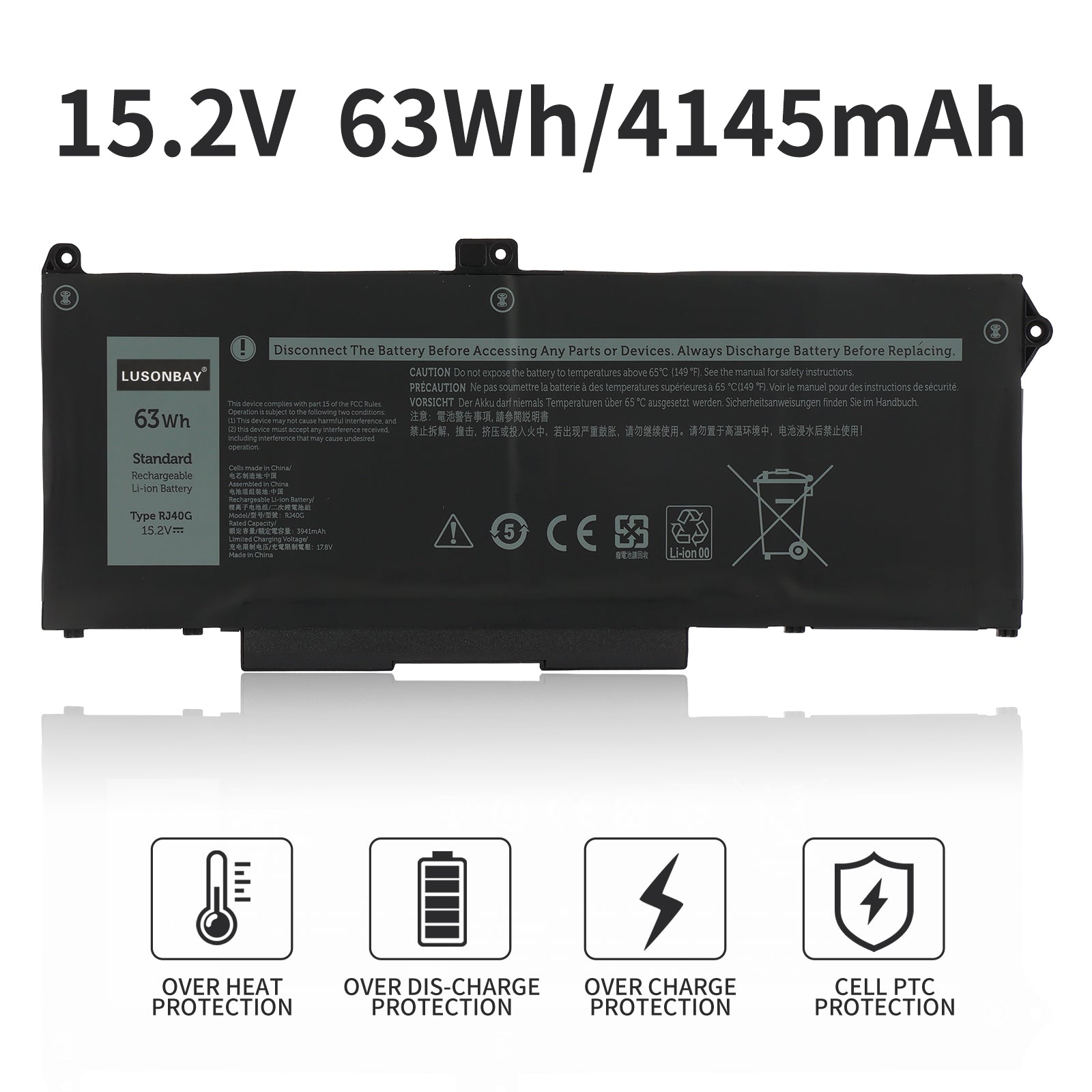 Dell-RJ40G-15.2V-63WH-Laptop-Battery-LUSONBAY