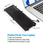 RRCGW battery perfect fit with dimensions 8.78in 2.79in 0.28in, safe Li-ion construction optimized capacity for Dell XPS 15 9550 with SSD
