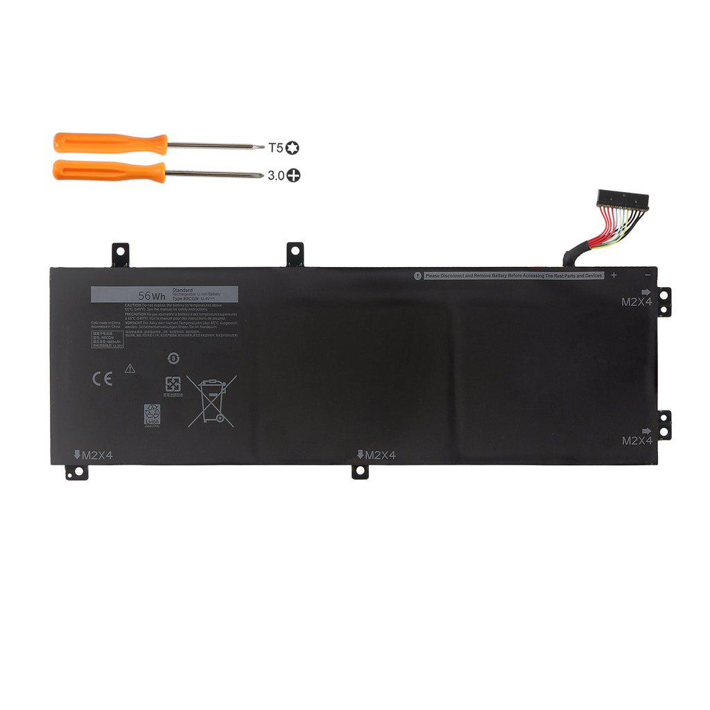 RRCGW 56Wh 11.4V KingSener Li-ion battery with T5 Torx and 3.0 Phillips screwdriver toolkit, replacement for Dell XPS 15 9550 with SSD