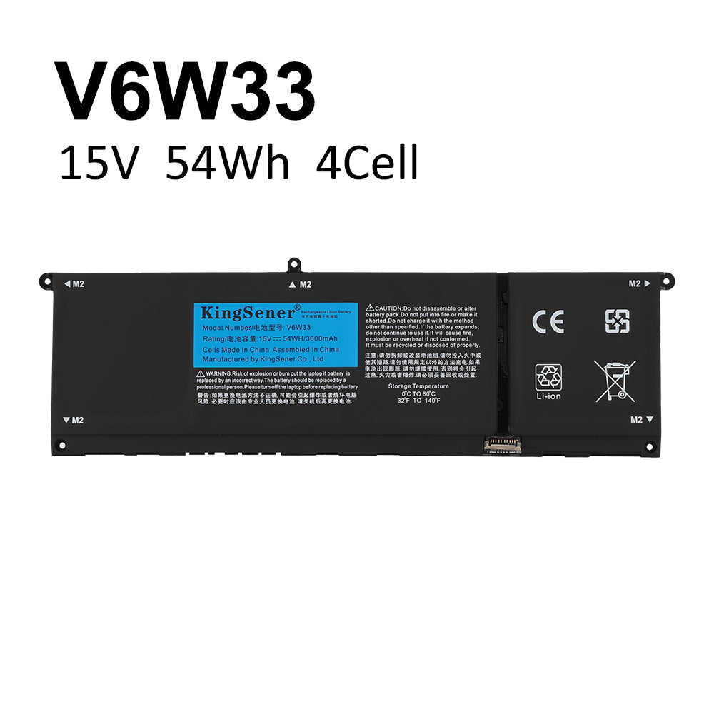 Dell Inspiron 16 5625 5620 Latitude 3320用 V6W33 バッテリー - 15V
