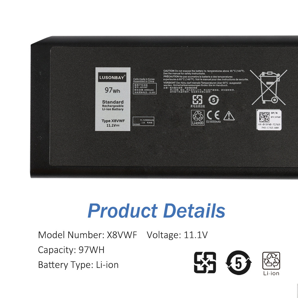 4XKN5 X8VWF Laptop Battery For DELL Latitude 14 5414 5404 7414 7404 65Wh/97Wh eB 4XKN5 X8VWF Laptop Battery For DELL Latitude 14 5414 5404 7414 7404 65Wh/97Wh eB