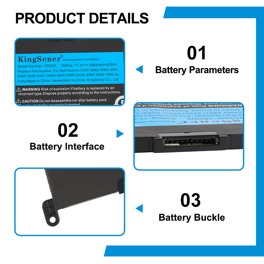 Dell-YRDD6-11.4V-42Wh-Laptop-Battery