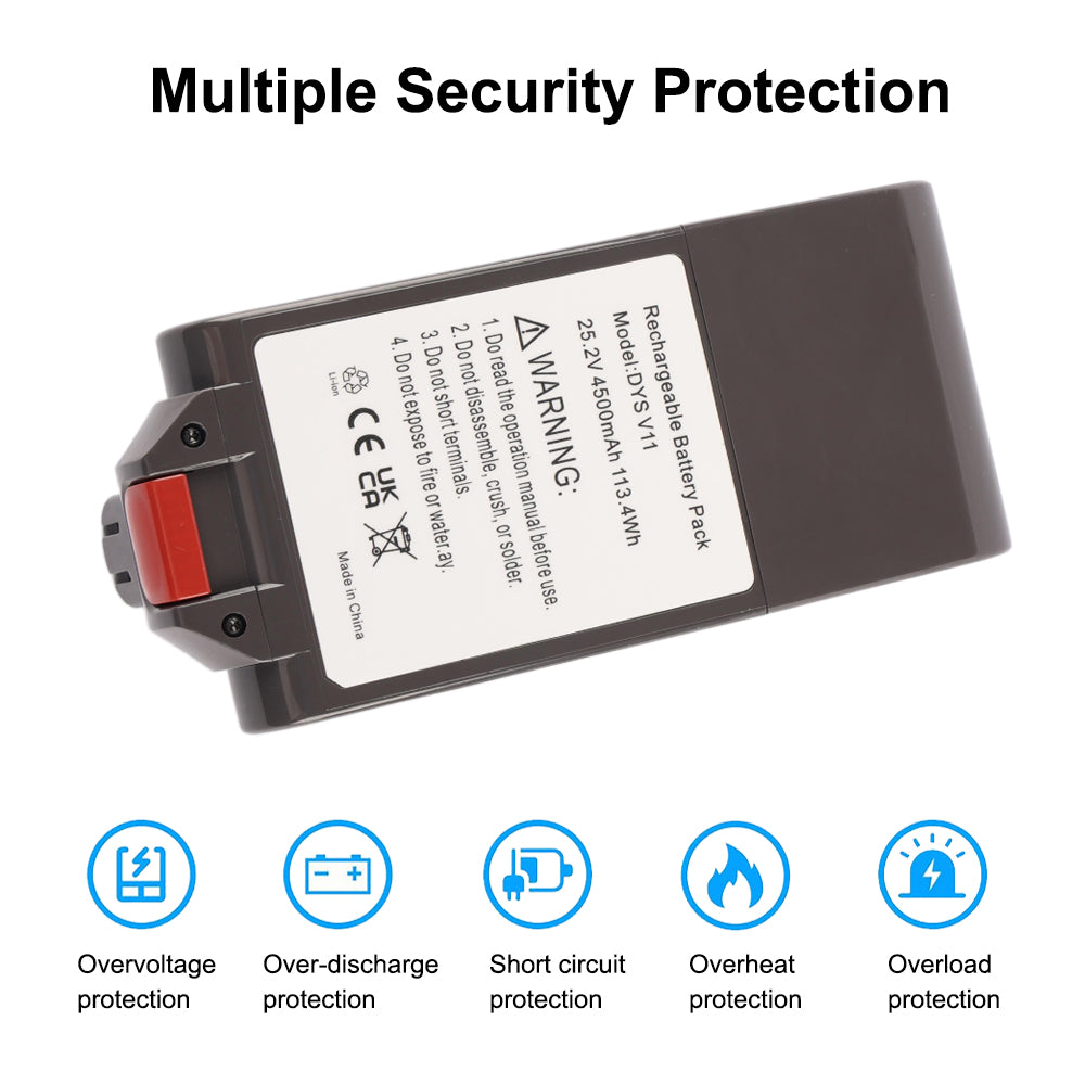 Replacement Battery For Dyson Vacuum Cleaner V11 SV15  SV16 SV17 SV22 SV29 SV47 - Multiple Security Protection