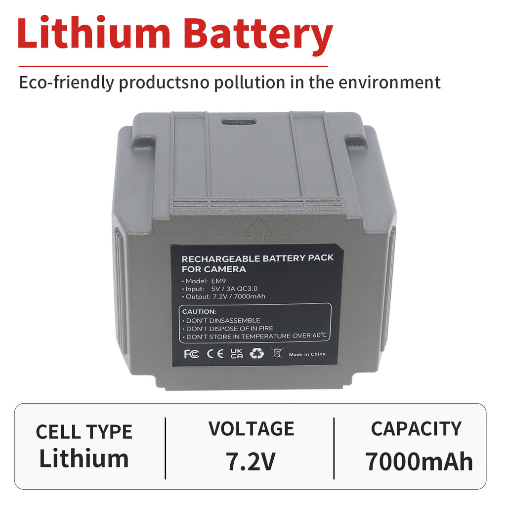 Tactacam Cellular Security Camera Replacement Battery Pack 7.2V 7000mAh Rechargeable Li-ion