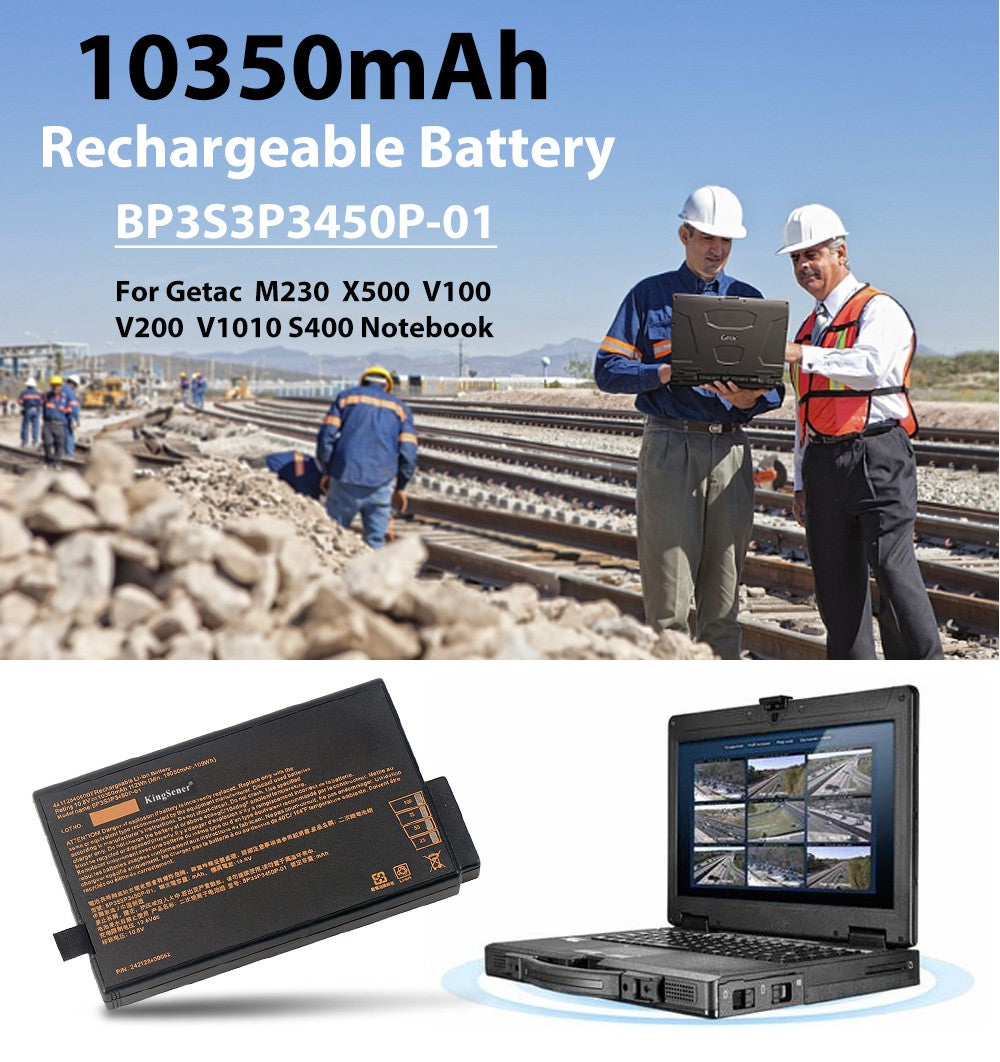 KingSener 10.8V 10350mAh Laptop Battery For Getac X500 V100 V1010 V200 M230 BP-LP2900/33-01PI BP3S3P3450P-01 441128400007 338911120104