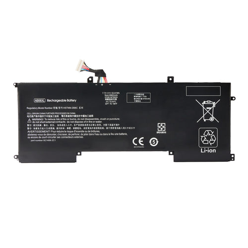 HP AB06XL replacement laptop battery 7.7V 53.61Wh 6962mAh Li-ion HSTNN-DB8C, white background main view