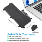 HP CI03XL replacement Li-ion laptop battery 11.4V 48Wh dimensions 6.68 inch perfect fit for HP notebook