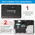 HP CI03XL replacement Li-ion laptop battery 11.4V 48Wh DIY 3-step replacement with 7-screw removal
