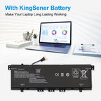 KC04XL 15.4V 53.2Wh 3454mAh Li-ion battery make HP Spectre laptop long lasting working, reliable office replacement with multi-language warning labels