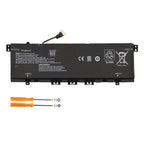 KC04XL 15.4V 53.2Wh 3454mAh HP replacement battery white background hero shot with T5 Torx and 3.0 Phillips screwdriver toolkit for Spectre ultrabook