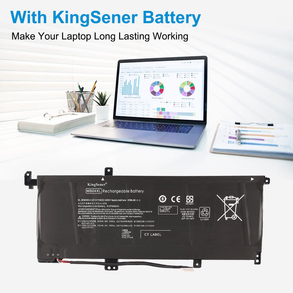 HP MB04XL replacement Li-ion laptop battery 15.4V 55.67Wh for long lasting working performance