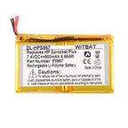 P0867 replacement battery for HP Pocket Printer Plus, 7.4V 900mAh 6.66Wh Li-ion, front view