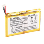 P0867 HP Pocket Printer Plus battery with connector cable, 7.4V 900mAh Li-ion angled display