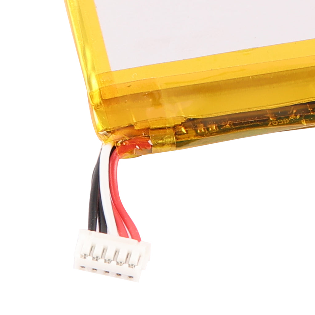 P0867 battery interface connector close-up, 4-wire multi-pin plug with red black white cables, 7.4V 900mAh