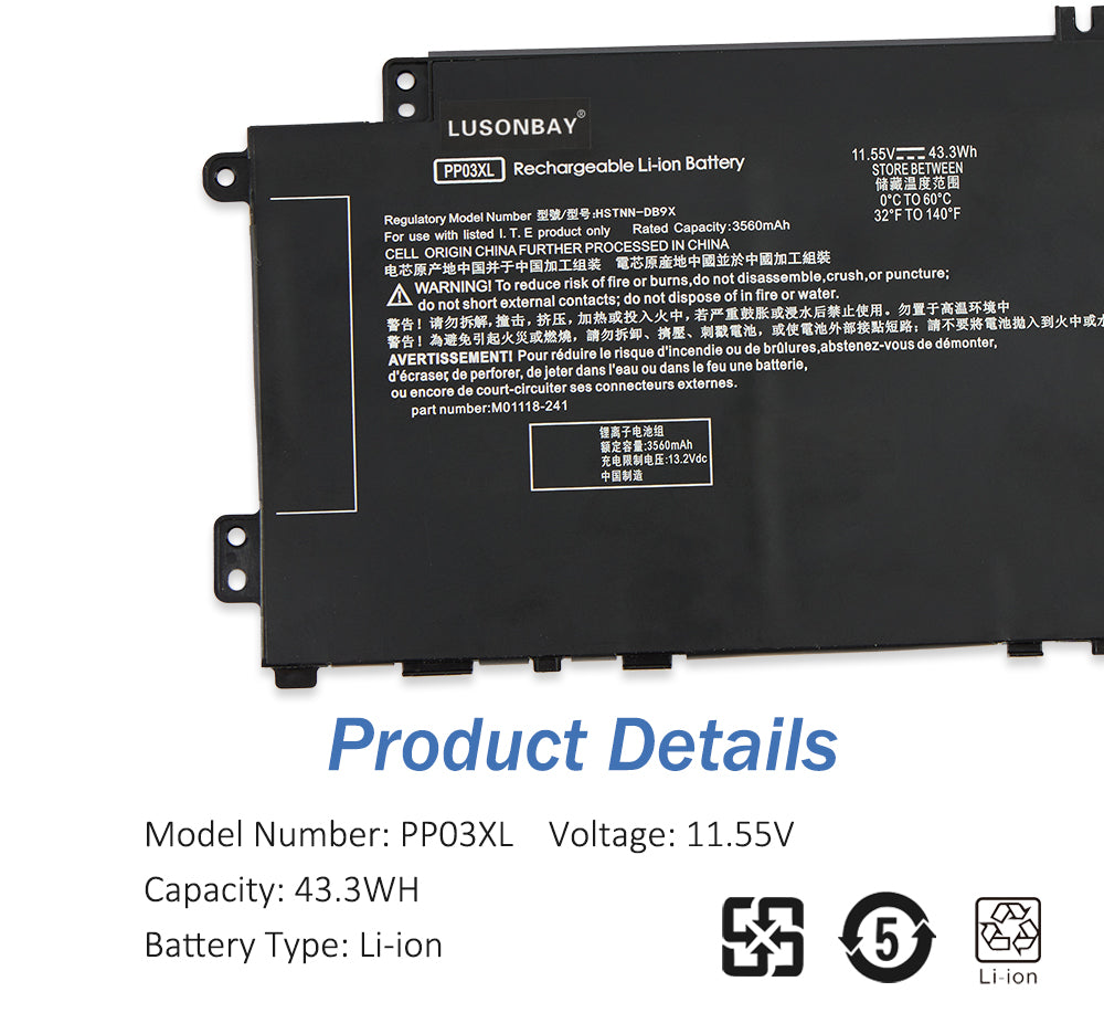 HP-PP03XL-11.55V-43.3WH-Laptop-Battery