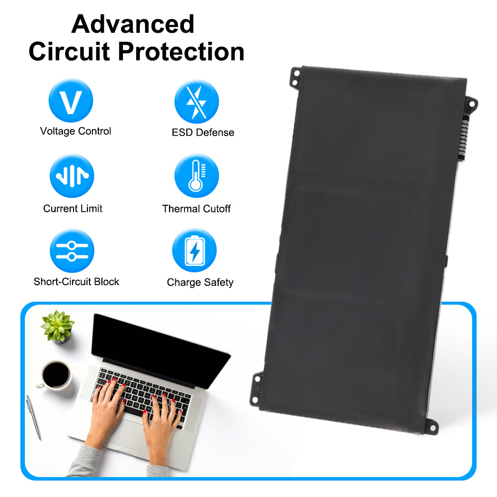 HP RR03XL replacement Li-ion laptop battery 11.4V 48Wh with voltage control ESD thermal cutoff protection