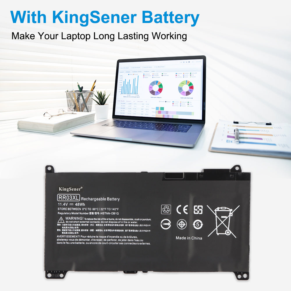 HP RR03XL replacement Li-ion laptop battery 11.4V 48Wh for long lasting working performance
