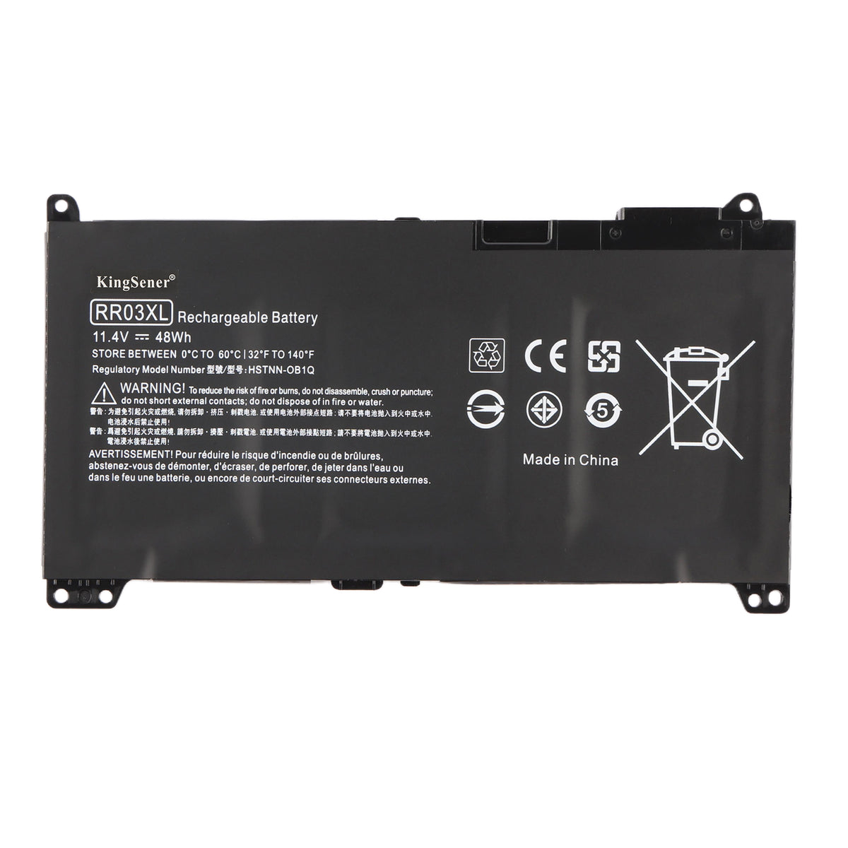 HP RR03XL replacement Li-ion laptop battery 11.4V 48Wh white background product main image