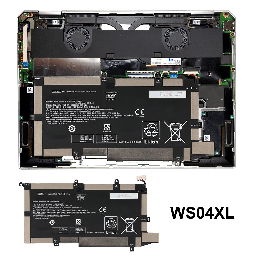WS04XL HP Spectre X360 14T Laptop Battery Replacement 7.7V