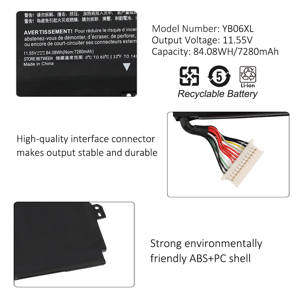 HP-YB06XL-7280mAh