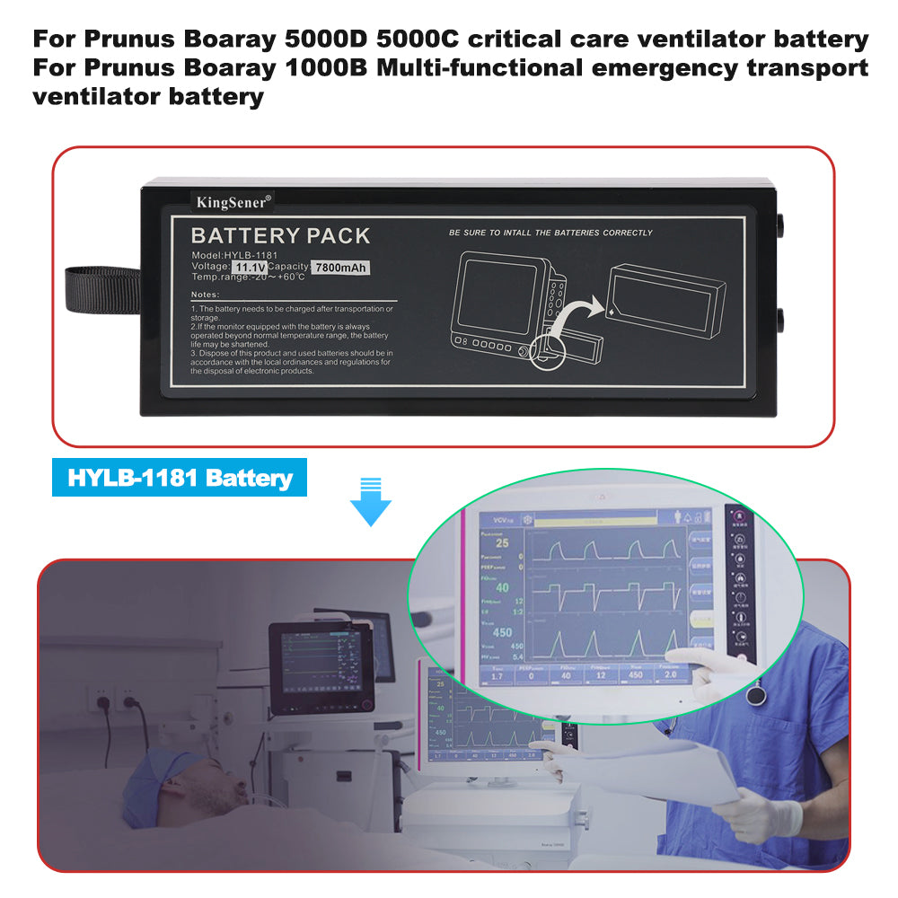JW-Y3S-8 HYLB-1181 Medical ventilator Battery For Boaray 5000D 5000C
