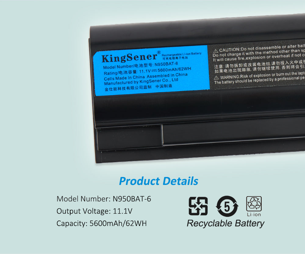 Kingsener N950BAT-6筆記本電池適用於神舟ZX7-CP5G ZX7-CT5DA ZX8-CT5DA ZX8-CR5S1 TX7-CT5A1 TX8-CT5DH TX8-CT7DK GX9-CT5DK GX9-CT7DK DTX9-CU5DA TX9-CU5DK