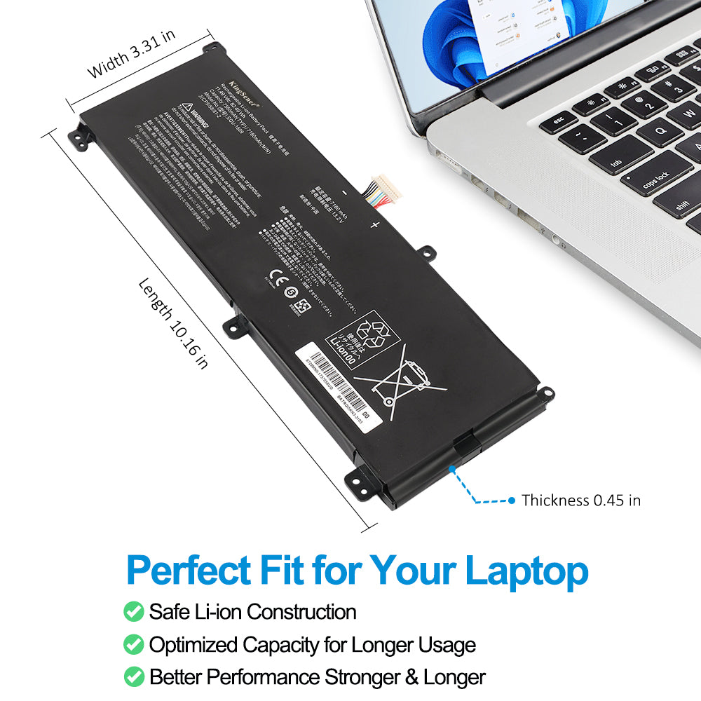 Hasee SQU-1609 replacement Li-ion laptop battery 11.49V 82.49Wh dimensions 10.16 inch perfect fit for laptop