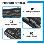 PB50BAT-6 product details: 11.1V 62Wh 3INR19/66-2 battery parameters, 9-pin interface connector, ABS+PC fireproof shell for Clevo gaming laptop