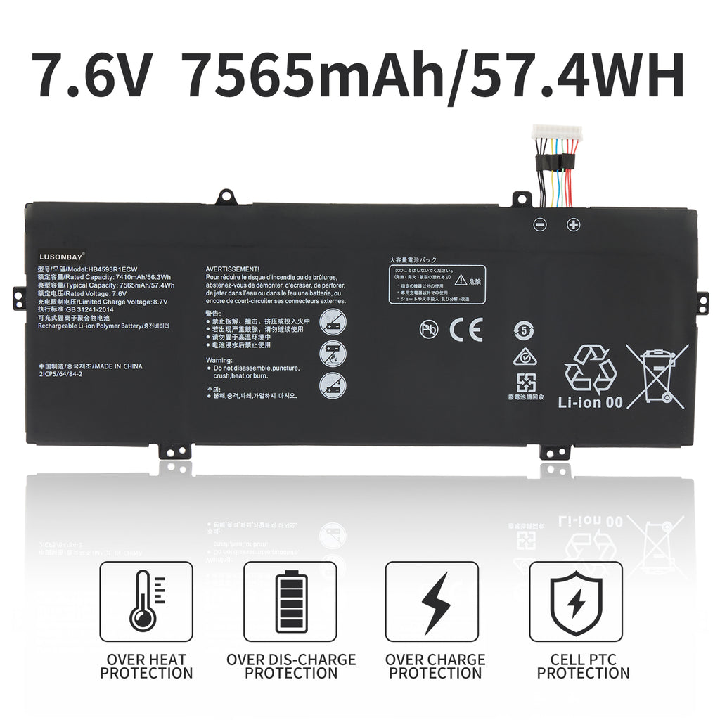 Huawei-HB4593R1ECW-7.6V-57.4WH-Laptop-Battery-LUSONBAY