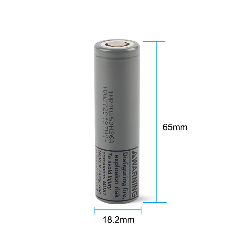 INR18650H26A 2500mAh 3.6V 鋰離子充電電池 – 22A 高電流