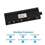Rear view of KingSener NL2054 battery with six safety protections: voltage, ESD, current, overheat, short circuit, overcharge.