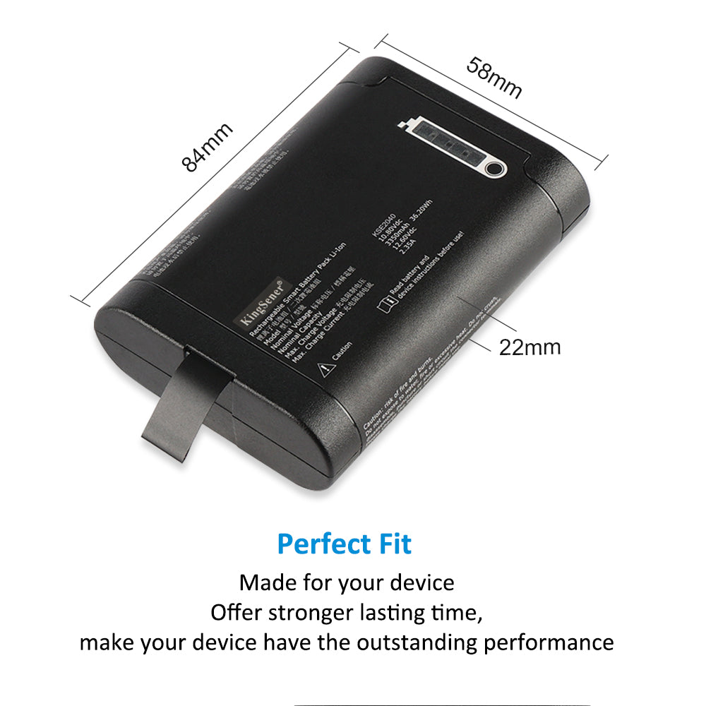 Technical data label on the Inspired Energy KSE-2040 battery for coordinate measuring machine power