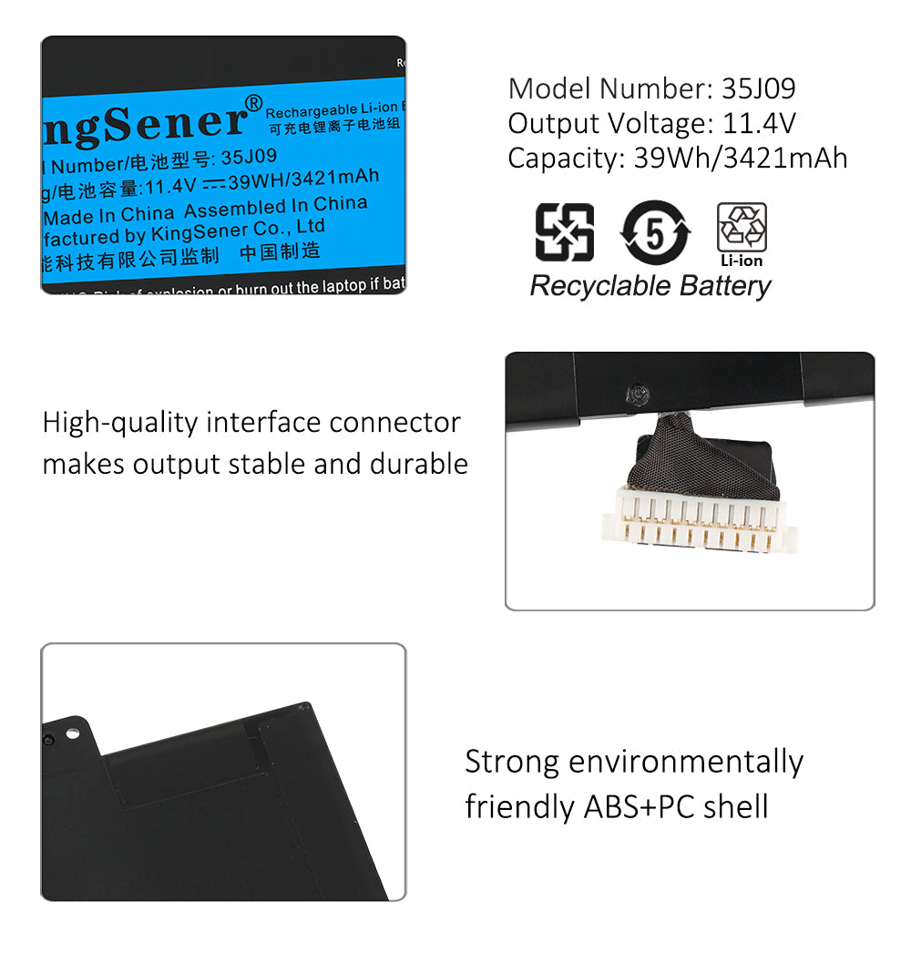 Kingsener-35J09-11.4V-39Wh-3421mAh-Battery