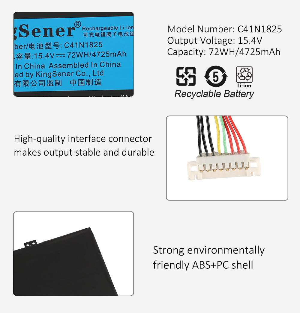 Kingsener-C41N1825-15.4V-72WH-4725mAh-Battery