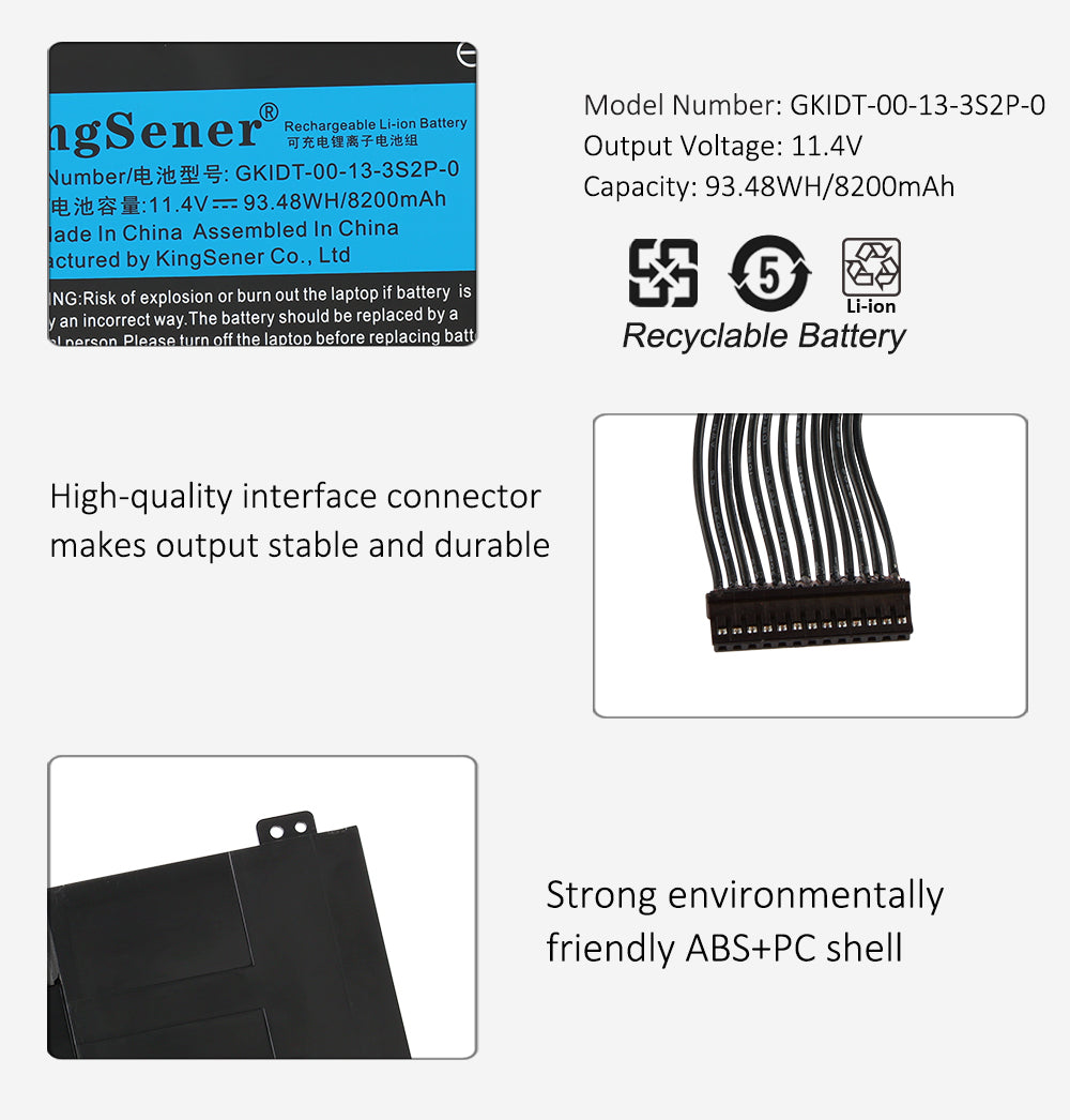 Kingsener-GKIDT-00-13-3S2P-0-11.4V-8200mAh-93.48WH-Battery