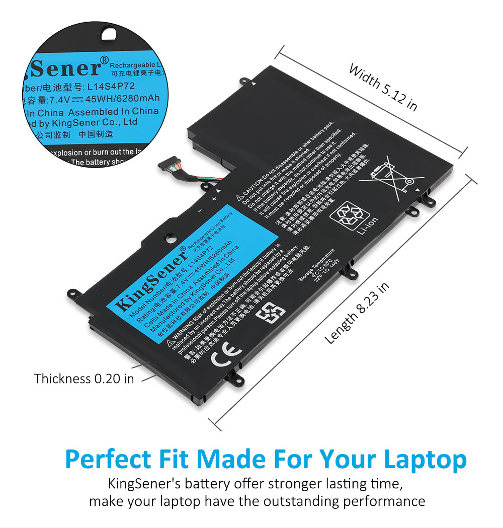 Kingsener-L14M4P72-7.4V-45WH-6280mAh-Battery