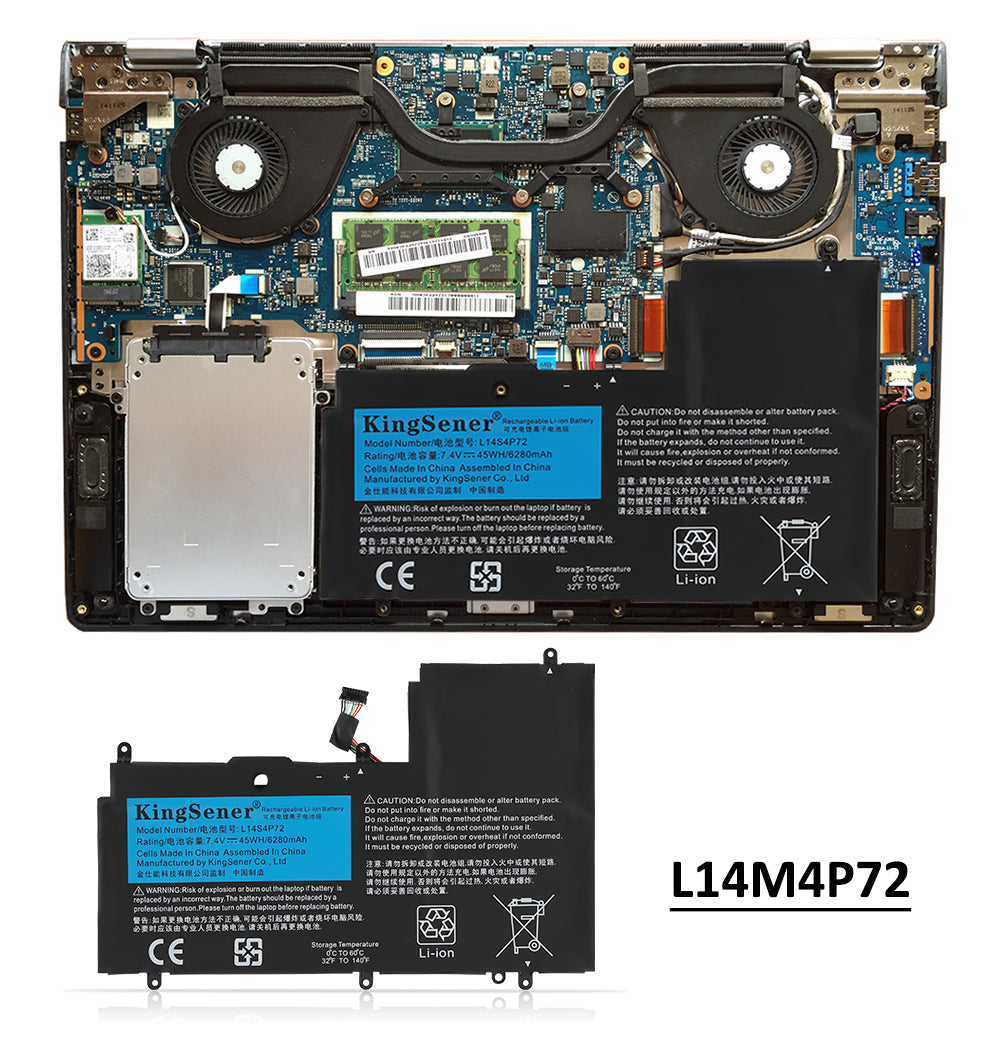 Kingsener-L14M4P72-7.4V-45WH-6280mAh-Battery