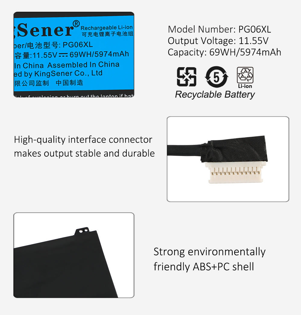 Kingsener-PG06XL-11.55V-69WH-5974mAh-Battery
