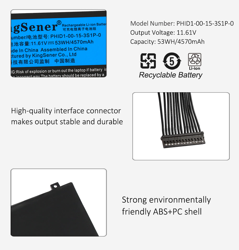 Kingsener-PHID1-00-15-3S1P-0-11.61V-53WH-4570mAh-Battery