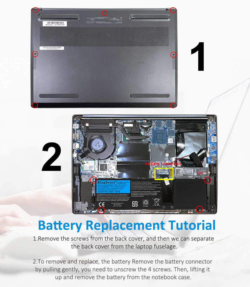 Kingsener-PHID1-00-15-3S1P-0-11.61V-53WH-4570mAh-Battery