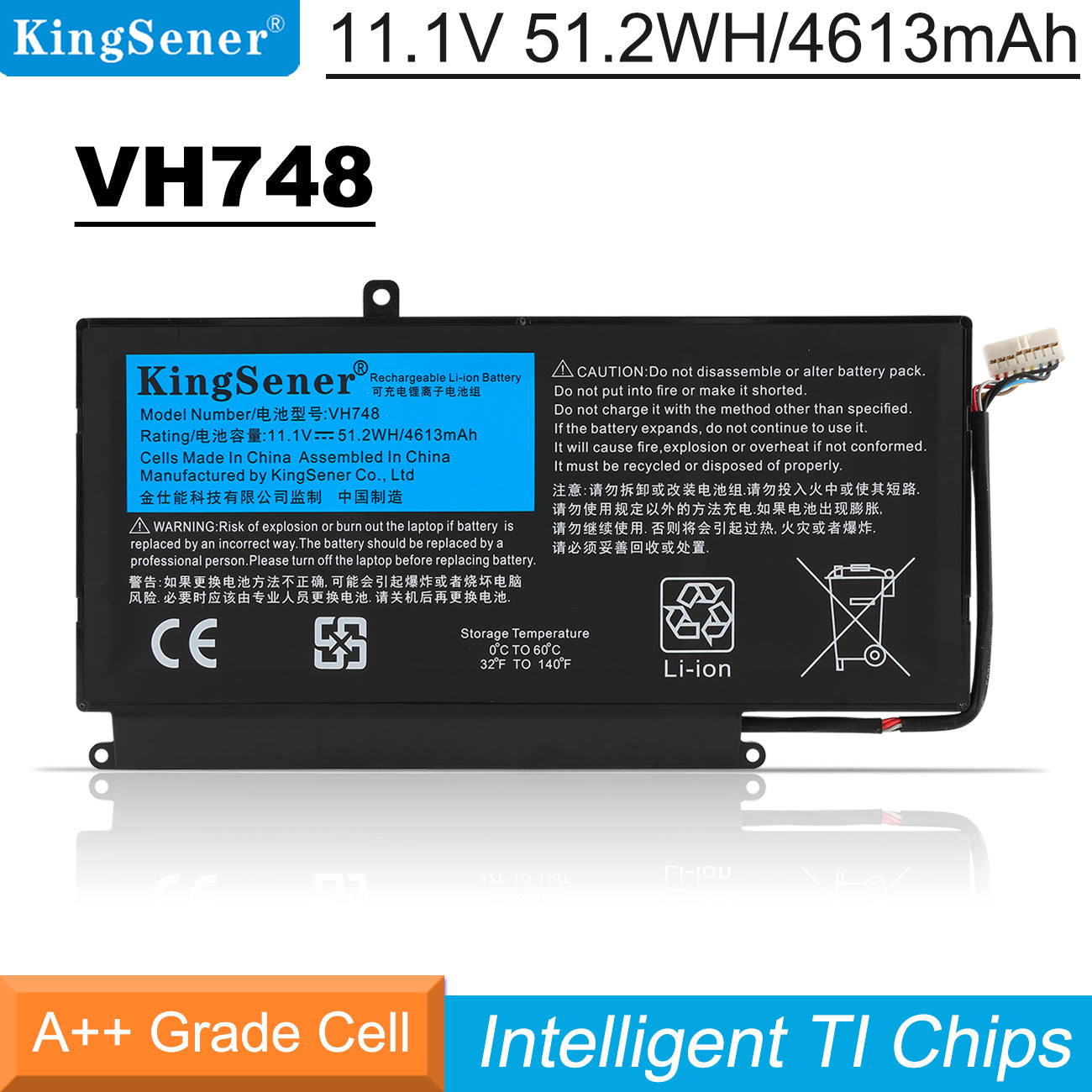Kingsener-VH748-11.1V-51.2WH-4613mAh-Battery