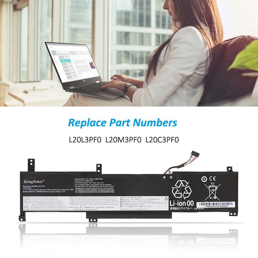 Kingsener L20C3PF0 L20L3PF0 L20M3PF0 Laptop-Akku für Lenovo IdeaPad 3-14ITL6 3-15ITL6 3-17ITL6 S14 G2 V14 V15 G2 G3 V17 G2 K14 21CS, 21CT, 21CV, 21CU
