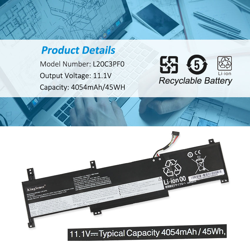 Kingsener L20C3PF0 L20L3PF0 L20M3PF0 Laptop-Akku für Lenovo IdeaPad 3-14ITL6 3-15ITL6 3-17ITL6 S14 G2 V14 V15 G2 G3 V17 G2 K14 21CS, 21CT, 21CV, 21CU
