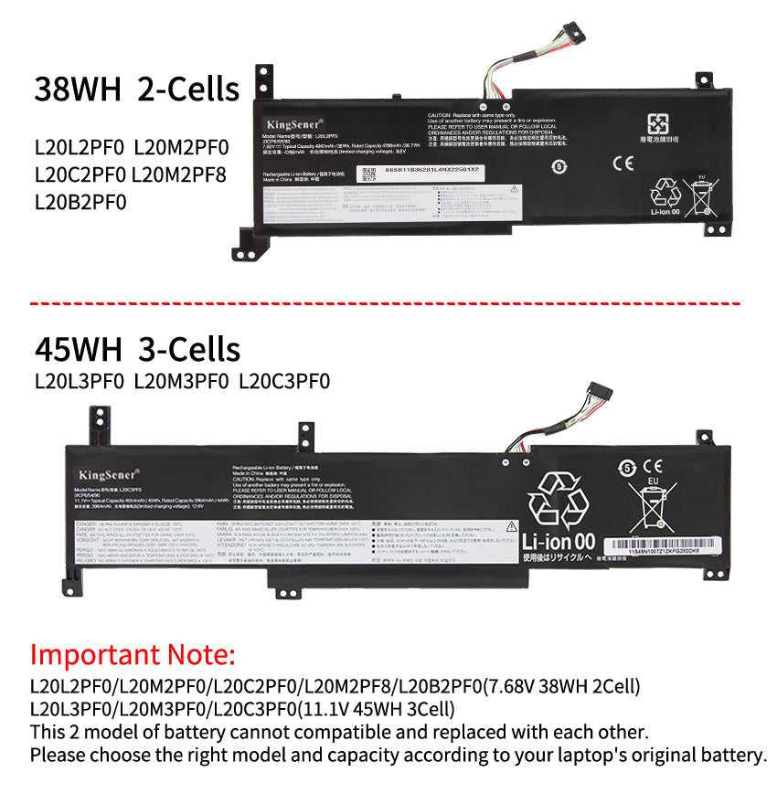 Kingsener L20C3PF0 L20L3PF0 L20M3PF0 Laptop-Akku für Lenovo IdeaPad 3-14ITL6 3-15ITL6 3-17ITL6 S14 G2 V14 V15 G2 G3 V17 G2 K14 21CS, 21CT, 21CV, 21CU