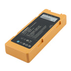 LM34S002A replacement battery 12V 50.4Wh for Mindray AED C1A C2A C1 C2 defibrillator, angled left view showing yellow housing