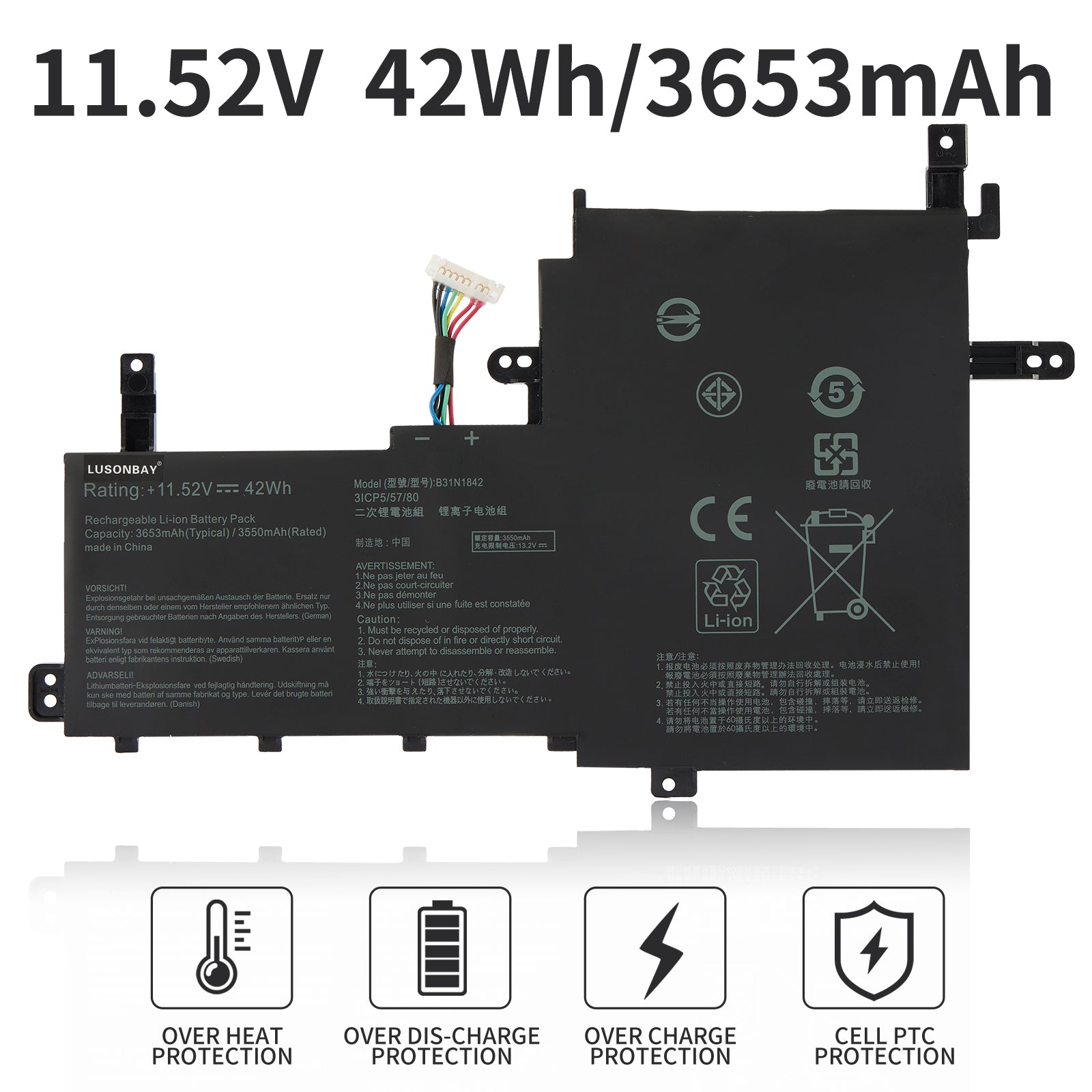 LUSONBAY-B31N1842-11.52V-42Wh-Laptop-Battery